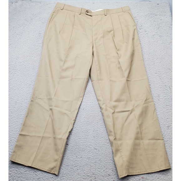 Lauren Ralph Lauren Other - Lauren Ralph Lauren Dress Pants Mens 38x30 Tan Wool Super Loo's Pleated Front